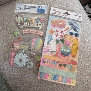 PAPER HOUSE Sticker Sheets - Lot of 2 - Beach /Travel - Journey (3D) - Brand New